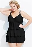 41Q%2BgdAbI0L. SL160  Avenue Plus Size Black Tiered Swim Dress with Tummy Control Panel