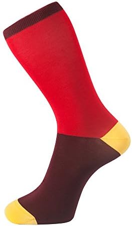 Fortis Green Men's Mercerized Cotton Block Sock Large  - USA 10.5-14 UK/AU 10-13  EU 43.5-47 Red