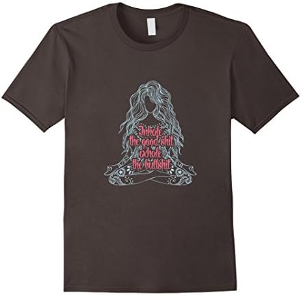 Men's Inhale The Good Shit Exhale The Bullshit Yoga T Shirt 2XL Asphalt