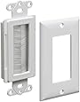 Arlington Industries CED135WP-1 Cable Entry Device with Brush-Style Opening and Wall Plate, 1-Gang, White, 1-Pack