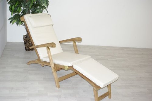 Hochwertige Auflage für Steamer Chair, Deckchair creme