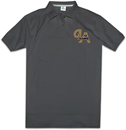 YQUE56 MEN Los Angeles Sport Team Logo Mixed Pique Polo Black Size XXL