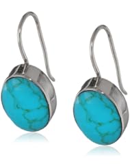 Sterling Silver Inlay Oval Drop Earrings