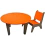 Kids Painted Wood Table and Chair Set orange
