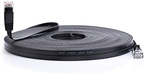 Motey Cat 6 Ethernet Cable,100 Feet Cat6 Flat Ethernet Patch Cable,100% Pure Copper RJ45 Connectors, Network Cable Snagless - 100 ft Black