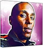 Mos Def - Pop Art Print (Multicolour; Purple Stars Background) 30 x 30 x 2 cm Medium Square Deep Box Canvas