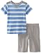 Splendid Littles Boys 2-7 Toddler Scarf Stripe Crew Neck Tee And Short, Cornflower, 3T