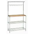 Seville Classics She16369 Rubberwood Cutting Board Baker'S Rack