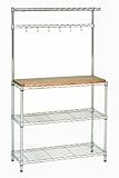 Seville Classics She16369 Rubberwood Cutting Board Baker'S Rack