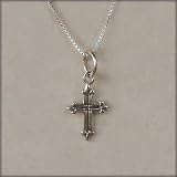 Sterling silver Children's First Communion Cross Charm Necklace for Girls in Gift Box, 14