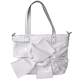 Journee Collection Ribbon Accent Patent Finish Tote Bag