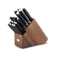 Anolon Advanced SURE GRIP Cutlery 17-Piece Block Set (Stainless Steel Handles for Steak Knives)