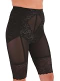 Black Panty Shaper Girdle Long Leg Slimming Lace trim S M L XL or XXL