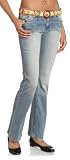 MUDD Junior's Embroidered Back Pocket Flap Belted Jean
