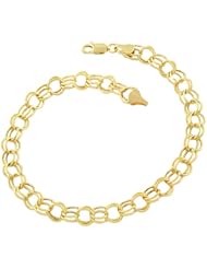 10 Karat Yellow Gold Round Link Charm Bracelet (6.7mm, 8 inch)