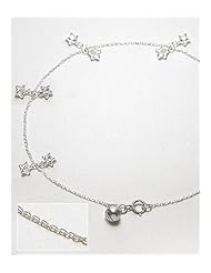 White Star CZ Anklet In 92.5 Sterling Silver