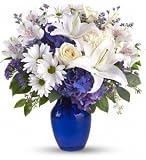 Birthday Flowers - Anniversary - Beautiful in Blue - Hydrangea, Roses, Lilies, Alstroemeria, for Sale