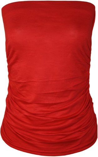 Forever Womens Plus Size Ruched Sides Plain Boobtube Top