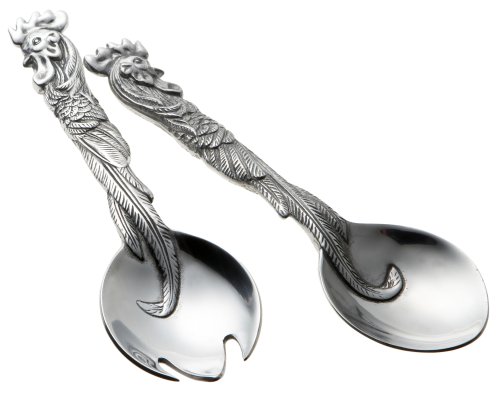 Arthur Court Rooster Salad Server, Set of 2