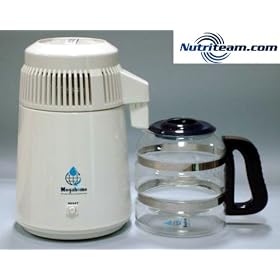 Water Distiller, Countertop, White Enamel with Glass Collection
