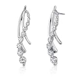 Shimmering Inspiration: Sterling Silver Designer Inspired Journey Style Post Earrings with CZ Diamond