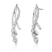Shimmering Inspiration: Sterling Silver Designer Inspired Journey Style Post Earrings with CZ Diamond