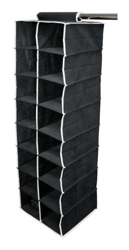 16-Pocket Hanging Shoe/Purse Organizer (Black/Cream)