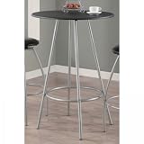 Monarch Specialties Black and Silver Metal 30-Inch Diameter Bar Table