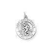 Sterling Silver St. Christopher Medal with polished, antique and satin finish includes a 18" chain