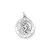 Sterling Silver St. Christopher Medal with polished, antique and satin finish includes a 18" chain