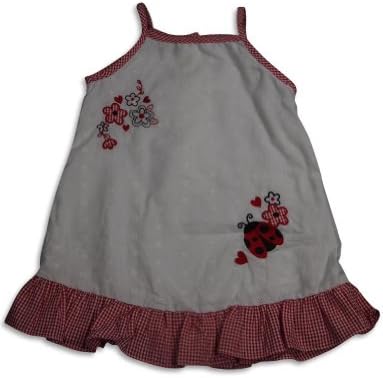 So La Vita - Little Girls' Eyelit Sundress, White, Red 28702-6