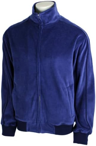 Mens Solid Navy Blue Velour Tracksuit