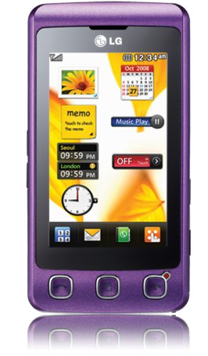 LG KP500 Cookie Unlocked Phone with 3.2MP Camera, Digital Media Player and MicroSD Slot--International Version with No Warranty (Purple)