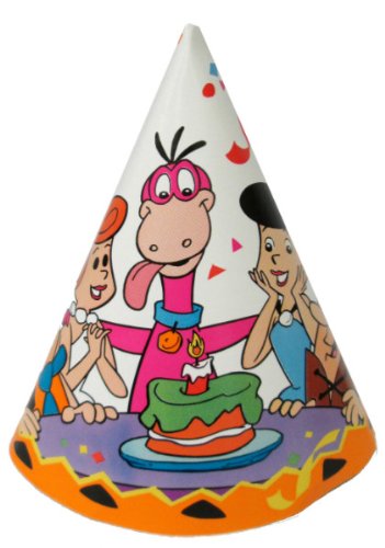 THE FLINSTONES Party Hat FRED, WILMA, DINO, BARNEY & BETTY (Pack of 8)