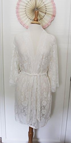 Bridal Lace Robe Bride changing Sleepwear Lingerie Pajamas Nightgown