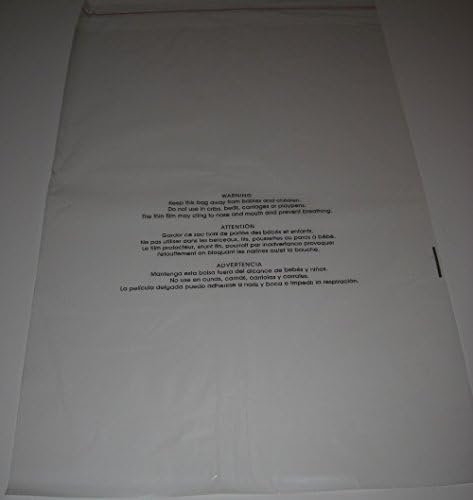 Self Seal Clear Poly Bags, Easy Peel, Suffocation Warning, 12" x 18" - 1.5 Mil - Pack of 100
