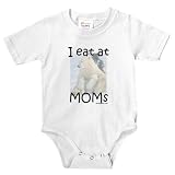 Knit Baby Infant Bodysuit Onesie - 5.5oz.100% Cotton Jersey Knit - with 3 snap bottom in White Light Pink or Baby Blue I eat at moms