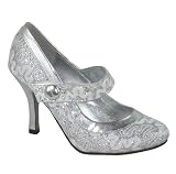 Womens Round Toe Court Shoe Ladies Strappy High Heel Stiletto Size 3 4 5 6 7 8