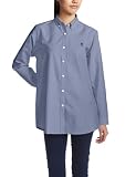(ジョルダーノ)GIORDANO ライオン刺繍チュニック丈オックスフォードシャツ長袖レディース 01342065 66 66 navy M