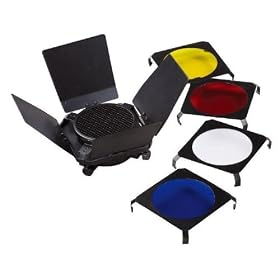 Ardinbir 4 Leaf Barn Door Honeycomb Grid & Gel Filter Set for Photo Studio Monolight Flash light
