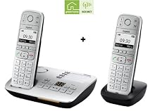 Siemens Gigaset E500A DUO analog Telefon mit 2. Mobilteil - Anrufbeantworter - schnurlos - extra gro&szlig;e Tasten, gro&szlig;es Display -H&ouml;rger&auml;tekompatibel -