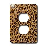 Lee Hiller Designs RAB Rockabilly - Leopard Print Gold and Brown - Light Switch Covers - 2 plug outlet cover