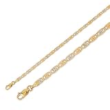 14K Gold Valentino Chain 3.1mm 7.5 W  Lobster-Claw Lock Italy 3 Color Gold Bracelet