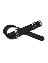 20mm Zulu 4 Ring Black Nylon Watch Band Strap