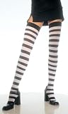 Opaque Wide Stripe Thigh High Stockings