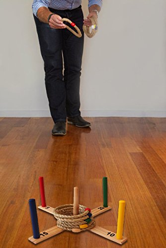Ring Toss Set Quoits Game For Kids Adults Indoor Or Outdoor Game With Rope Rings Boys 