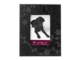 Photo frame laser cut flower wood black small