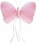 10" Medium Pink Ribbons Butterfly Decorations - butterflies hanging nylon nursery bedroom girls room ceiling wall decor, wedding birthday party baby bridal shower