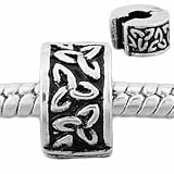 High quality (One) Clip Lock Stopper "Irish Celtic Knot" for Pandora Troll Chamilia Biagi Bracelets and 2 Clear Silicone Stoppers O-rings