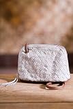 Women's Mini Woven East West Leather Organizer Handbag